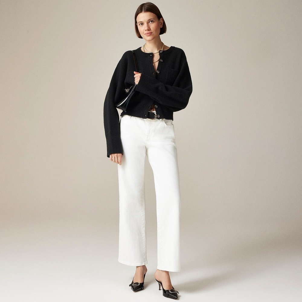 NWT!! J. CREW Lower Rise Full Length Slim Wide Jeans Solid White 27P‎ 27 Petite